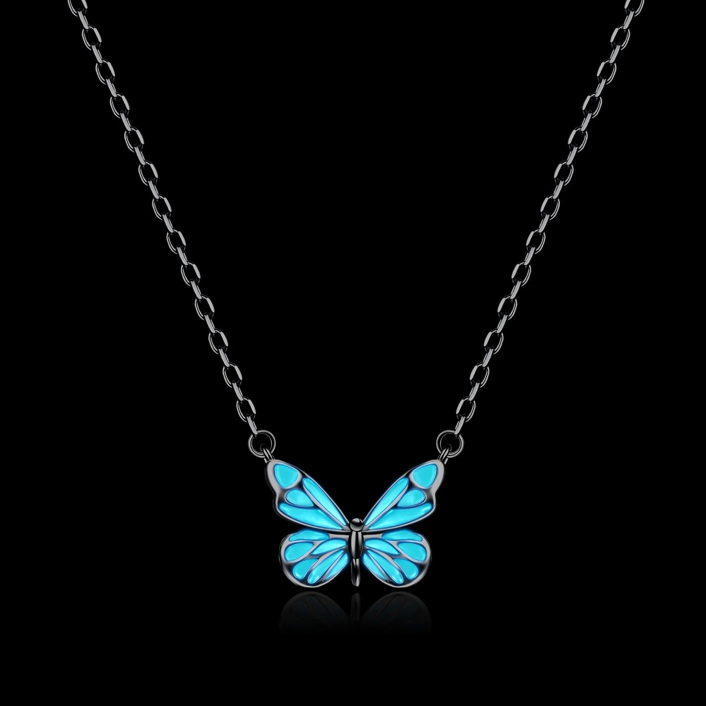 QuickBucket - Butterfly Glow In The Dark Luminous Enamel Necklace