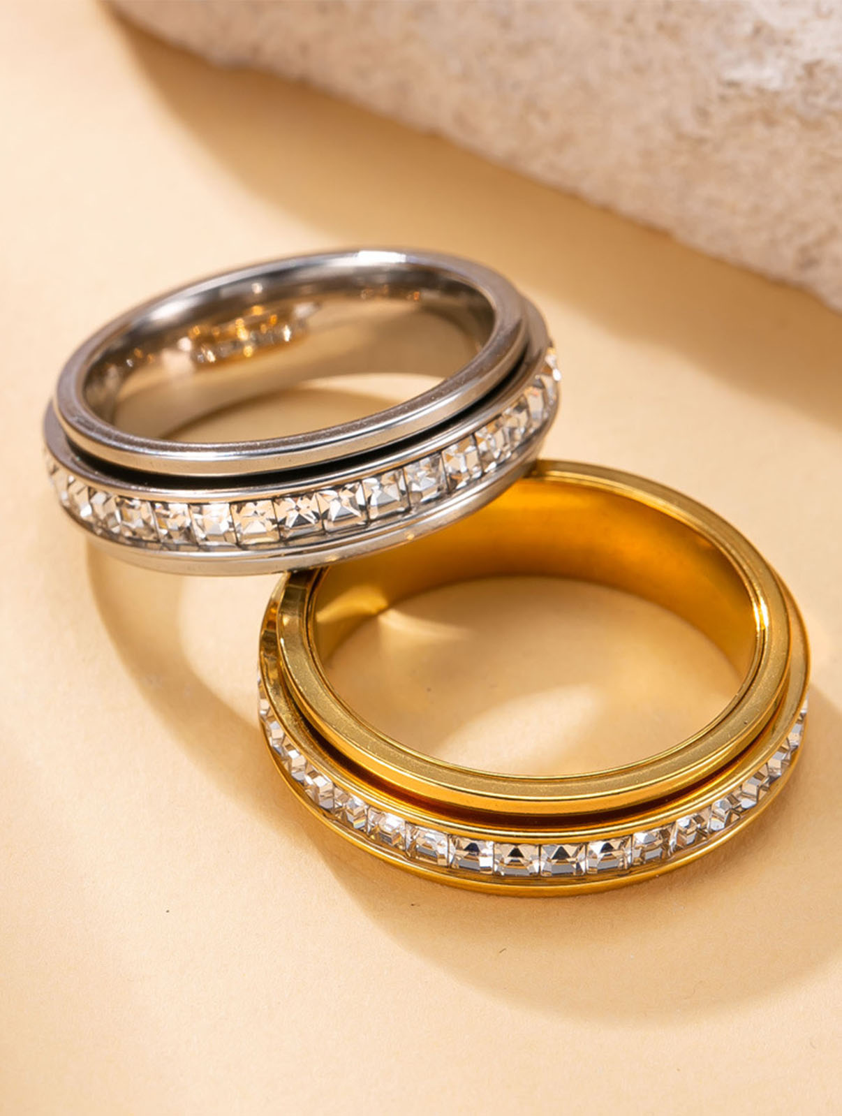 QuickBucket - Adjustable Soothing Spin Anxiety Ring (Set Of 2)