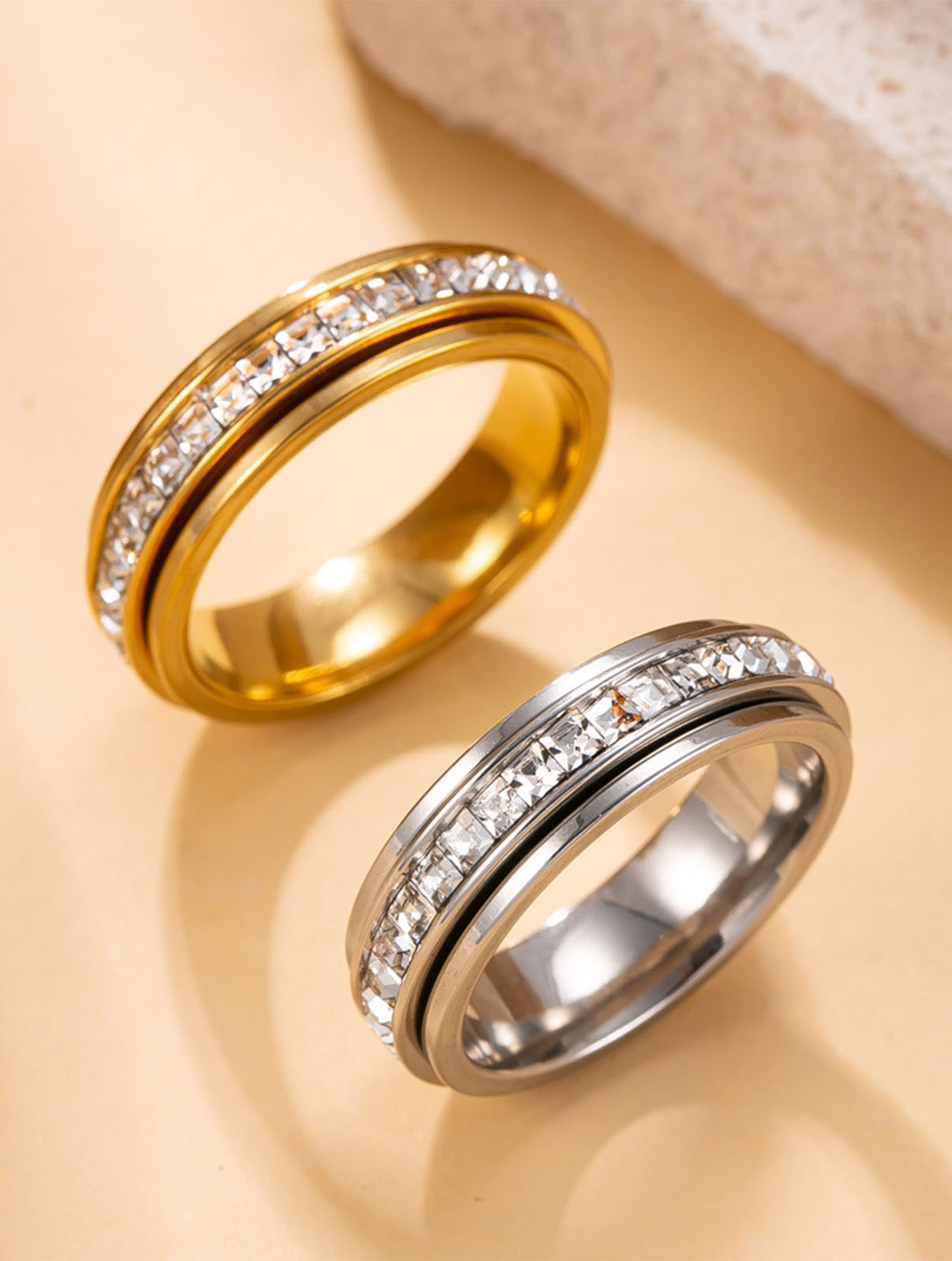 QuickBucket - Adjustable Soothing Spin Anxiety Ring (Set Of 2)