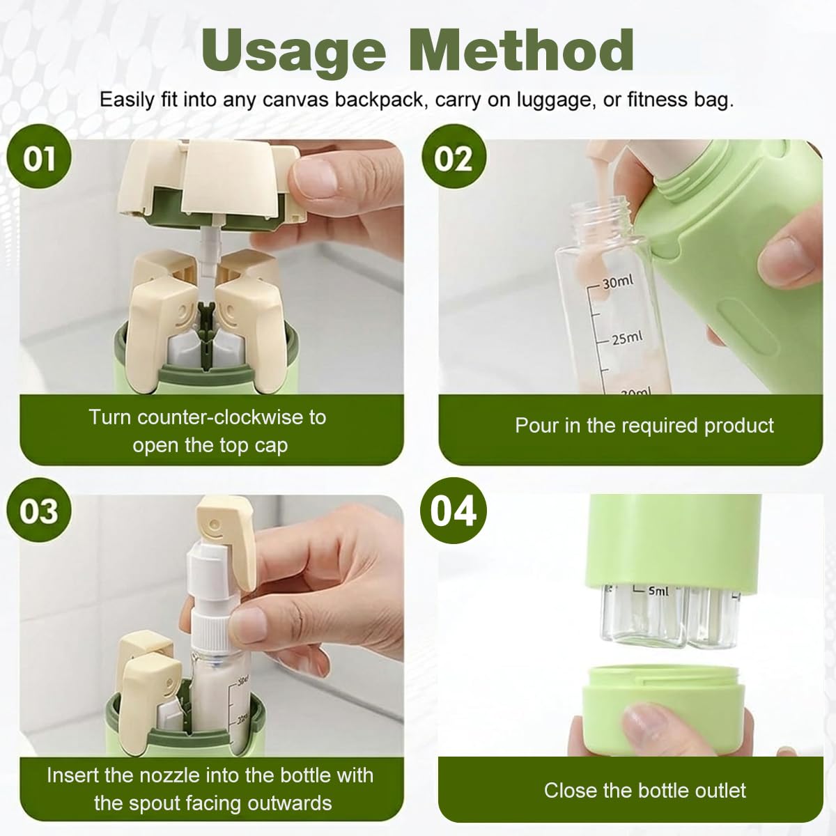 QuickBucket - Travel bottle kit (Set of 2)