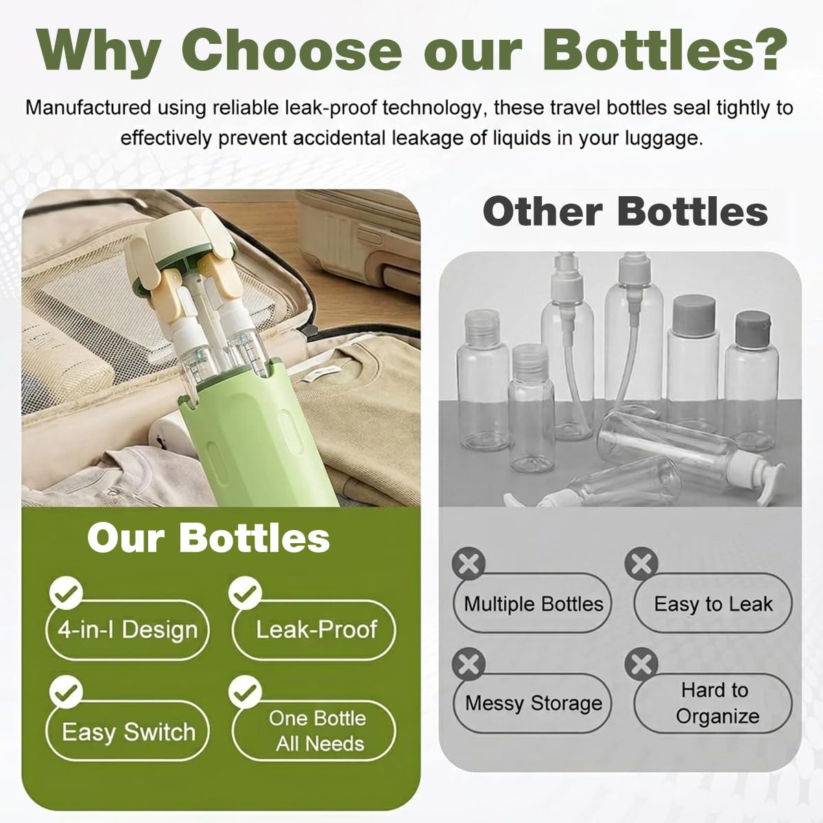QuickBucket - Travel bottle kit (Set of 2)
