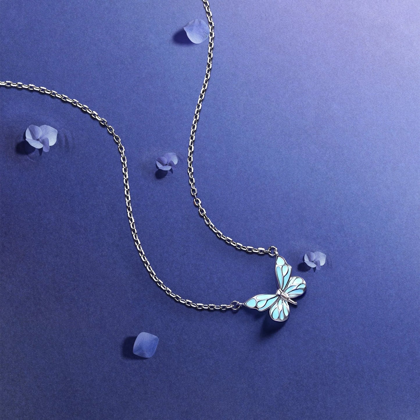 QuickBucket - Butterfly Glow In The Dark Luminous Enamel Necklace