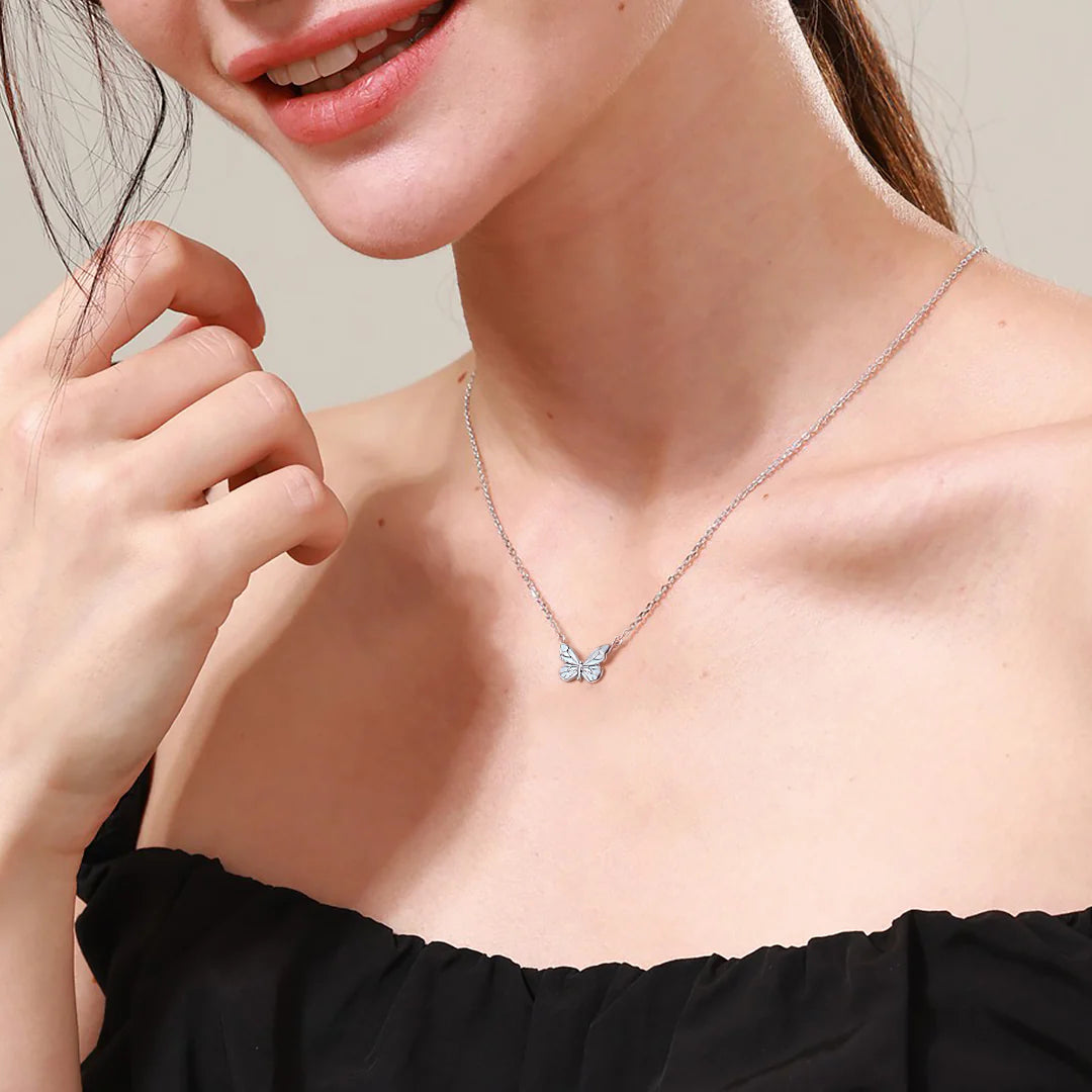 QuickBucket - Butterfly Glow In The Dark Luminous Enamel Necklace