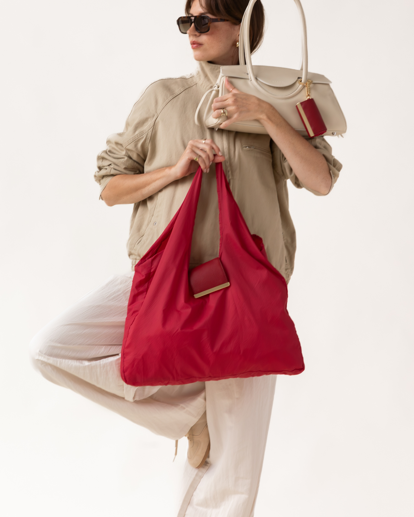 QuickBucket - keychain tote (cherry)