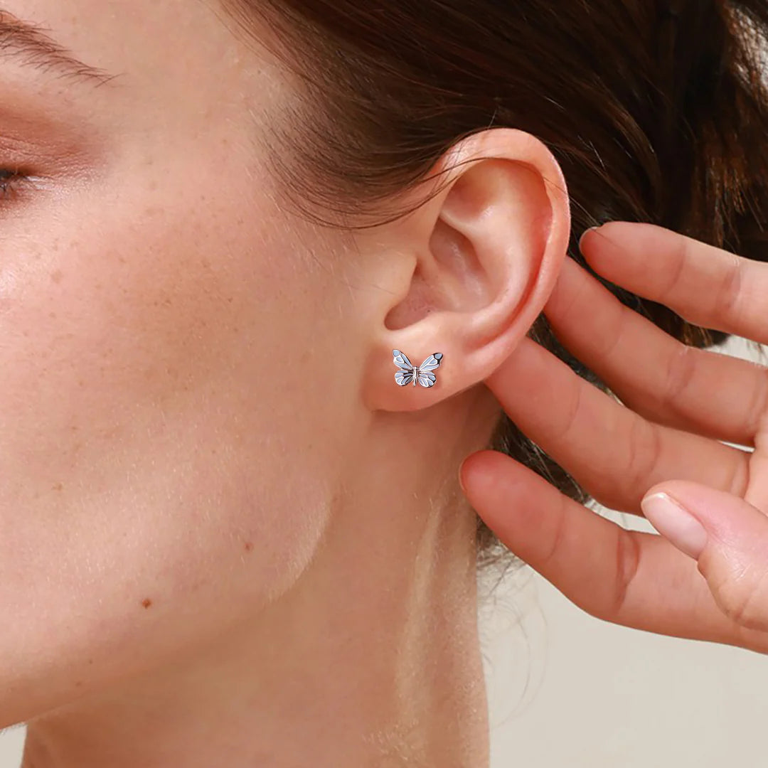 QuickBucket - Butterfly Glow In The Dark Luminous Enamel Earrings